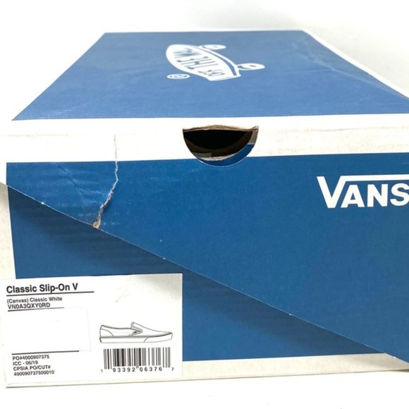 VANS Classic Slip On Canvas Classic White Canvas Women’s Sneakers VN0A3QXY0RD - Picture 2 of 11